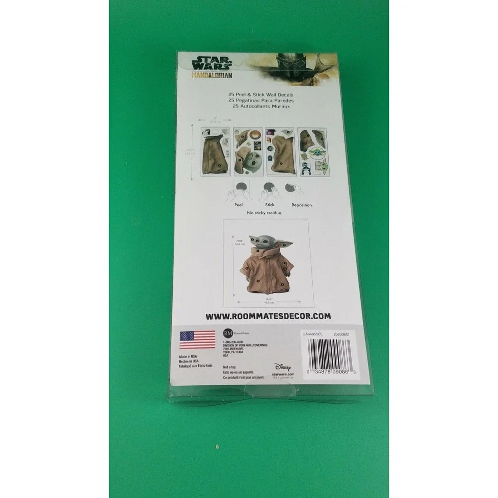 RoomMates 25 Star Wars The Mandalorian Baby Yoda Child Removable Wall Decals